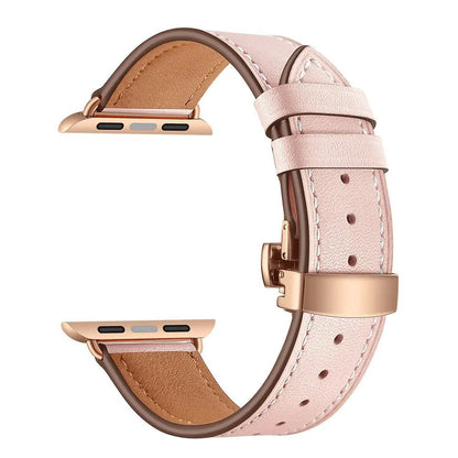 Leather Strap for Apple Watch - 38mm, 40mm, 41mm, 42mm, 44mm, 45mm - Series 3/4/5/SE/6/7 Compatible Bracelet Band Color: Parallel Import