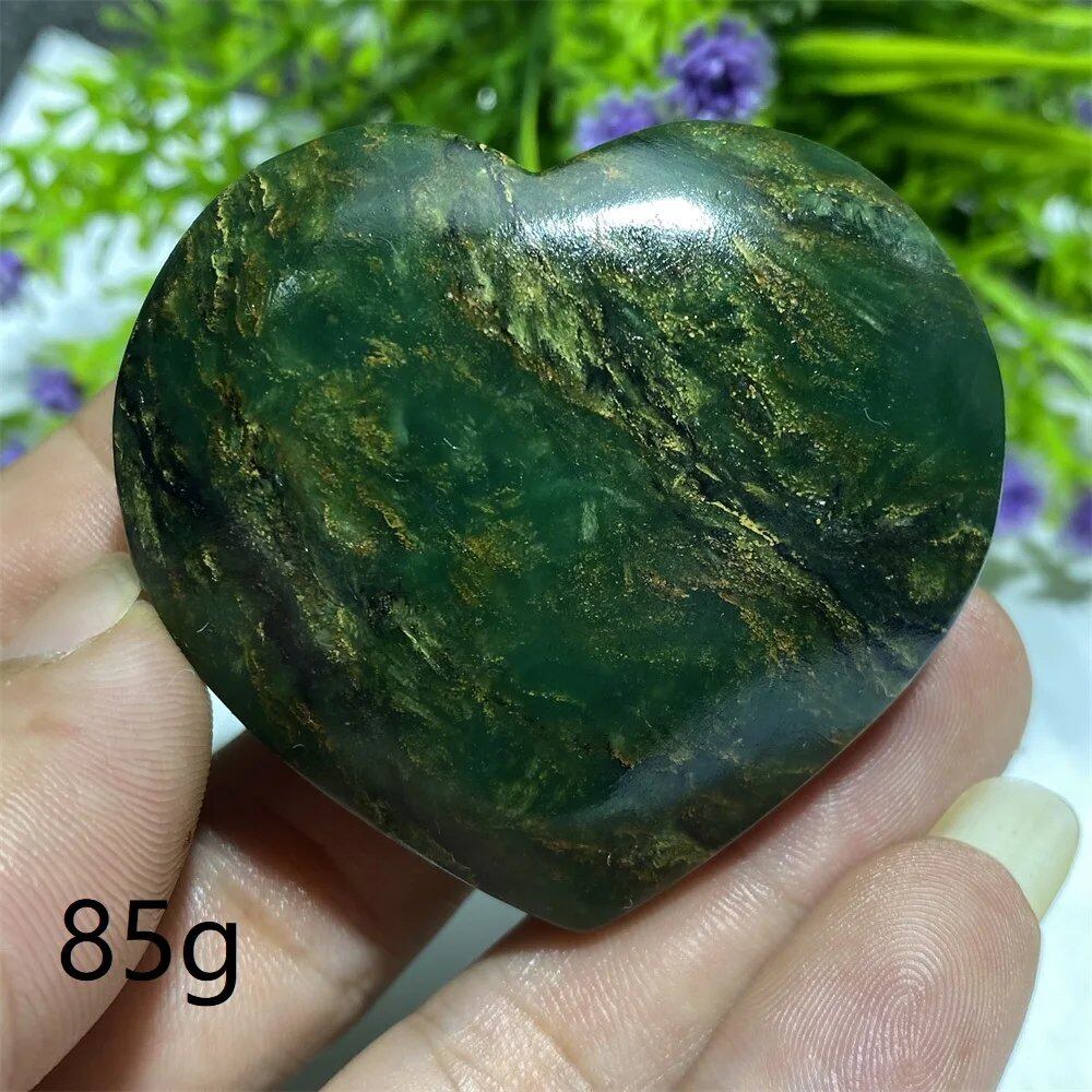 天然水晶 エメラルド原石 ハート型 パームストーン スピリチュアル 瞑想 ヒーリング クリスタル インテリア  並行輸入品