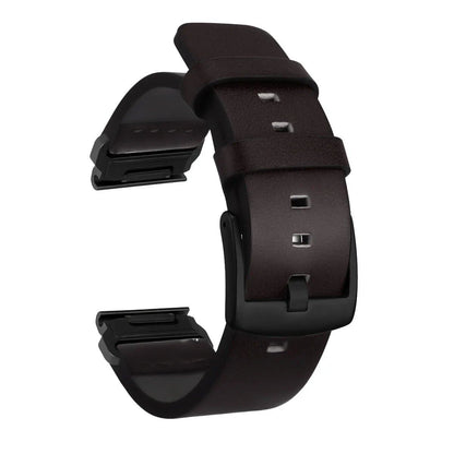 QuickFit Leather Watch Band for Garmin Fenix 6X/6 Pro/7X/7 and Forerunner 935/945/955, 22mm/26mm, Band Color: mm, Parallel Import
