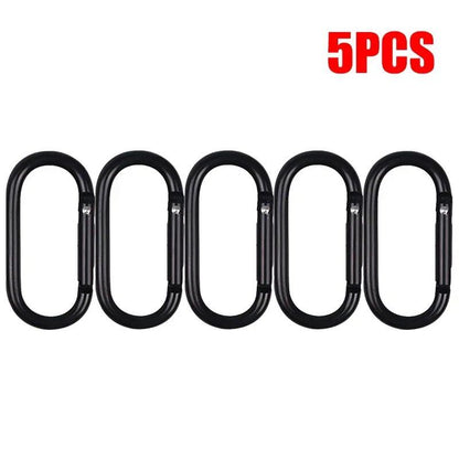 1/5 Black Oval Carabiner Hanging Buckle, Small Carabiner for Water Bottles, Harness Accessories, Parallel Import