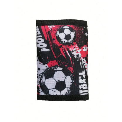 サッカーフットボールプリント キッズ財布 男の子用スリム財布 三つ折り スポーツ トラベルコインケース付き カードホルダー 子供用ギフト カラー：マルチカラー 並行輸入品サッカーフットボールプリント キッズ財布 男の子用スリム財布 三つ折り スポーツ トラベルコインケース付き カードホルダー 子供用ギフト カラー：マルチカラー 並行輸入品