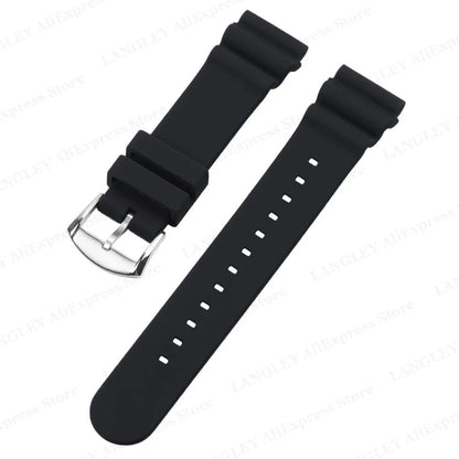 SEIKO Diving Silicone Watch Band, 20mm/22mm, Compatible with SKX007/009, featuring Canned Abalone Shell and Water Ghost Design. Ring Clasp/Pin Buckle Bracelet. Size: No Logo; Band Color: mm. Parallel Import.