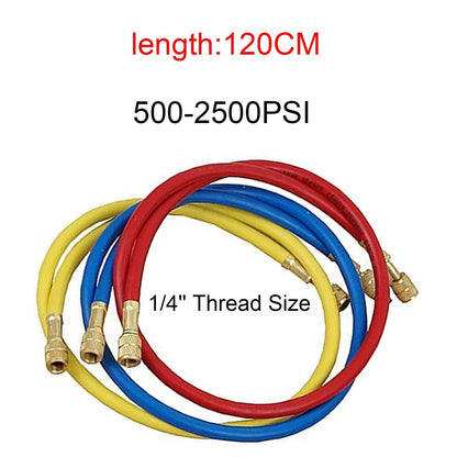 0.9M-1.8M AC Charging Hose Tube Kit with Low-Loss Fittings for R134A, R12, and R22 Refrigerants, Includes Air Conditioner Manifold Gauge, Parallel Import