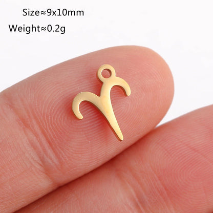 Set of 5 Lucky Birth 12 Zodiac Star Sign Charms, Metal Constellation Pendants for Jewelry Making, Bracelets, Earrings, and Necklaces, Parallel Import