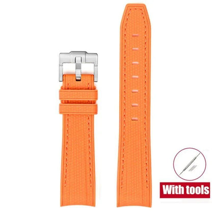 20mm Diving Strap with Curved Ends for Omega and Swatch Moonwatch, Silicone Rubber, Compatible with Rolex, Men's and Women's, Band Color: 20mm; Band Width: 20mm, Parallel Import