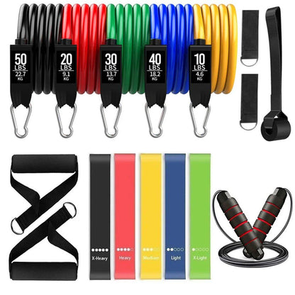 360lbs Resistance Band Set for Fitness Exercise, Elastic Tube, Pull Rope, Yoga Bands, Training Workout Equipment, Home Gym Weights, Color: SET - Parallel Import