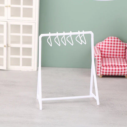 1/12 Dollhouse Clothes Rack, Clothing Organizer, and Hanger Set, Miniature Furniture, Dollhouse Accessories, Parallel Import