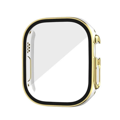 Tempered Glass Case for Apple Watch Ultra 2 (49mm), Screen Protector Frame Cover, Compatible with iWatch Ultra 49mm, Tempered Glass Protection, 49mm Accessories, Color: Black; Shipped from: Parallel Import