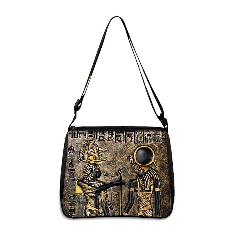 古代エジプトアートプリント ハンドバッグ エジプト ファラオ レディース クロスボディバッグ ホルス アヌビス 脇掛けバッグ ギフト デイリー カジュアルバッグ サイズ：2 並行輸入品
