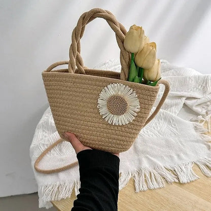 手編みレディースハンドバッグ 小型 シェル編み 夏 ビーチバッグ ショッパートート 女性用 旅行 ショルダーバッグ クロスボディ  並行輸入品
