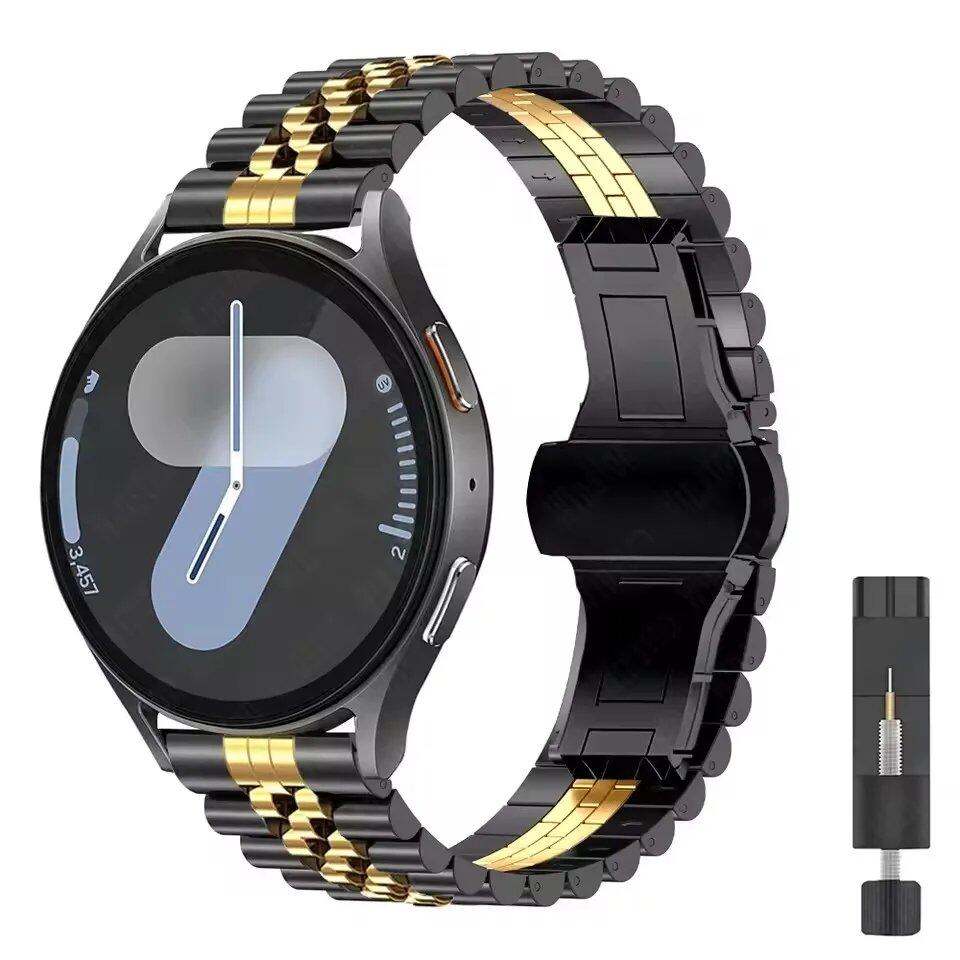 20mm/22mm Samsung Galaxy Watch 7/6/5/4 Curved Design Metal Band, Stainless Steel Bracelet, Compatible with Huawei GT4/GT3Pro, Band Color: mm, Parallel Import