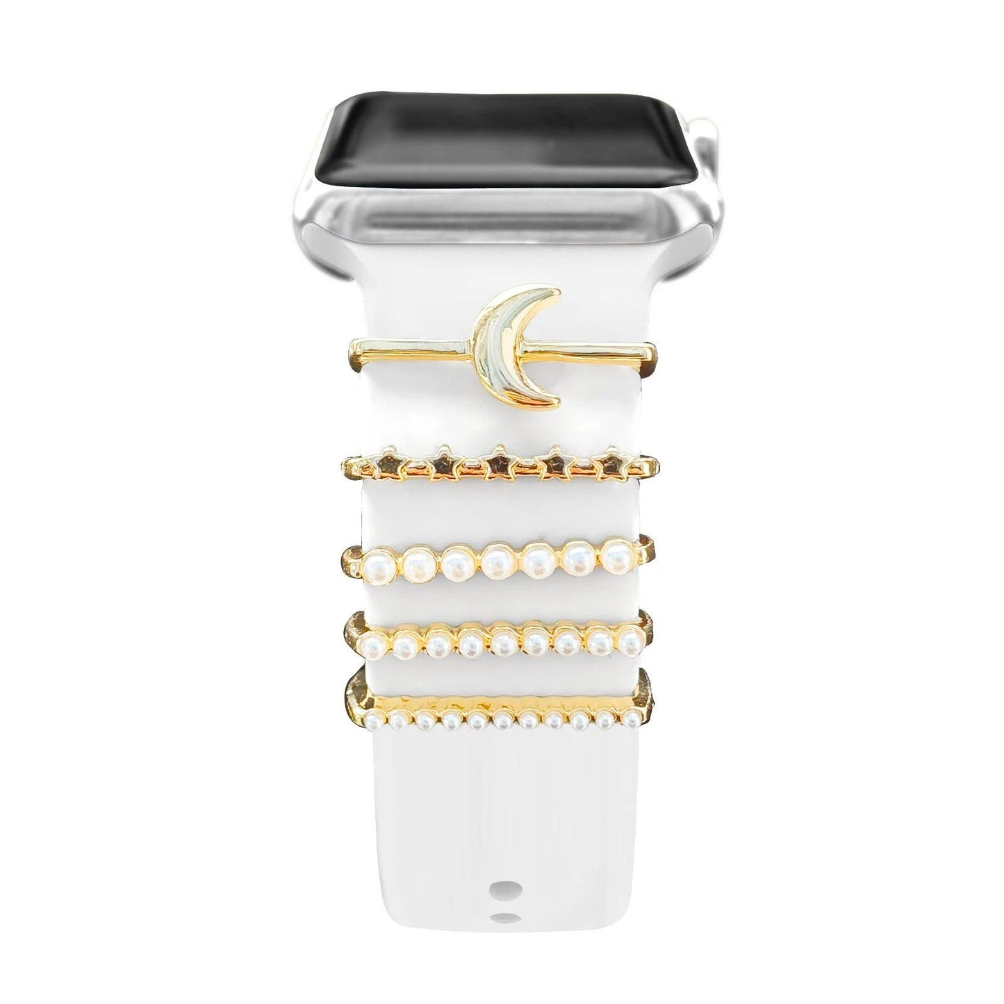 Diamond Jewelry-Embossed Band for Apple Watch Ultra 2, 9, 8, and 7, Compatible with Samsung and Huawei, 20/22mm Bracelet Strap, Band Color: ; Ships from: Parallel Import