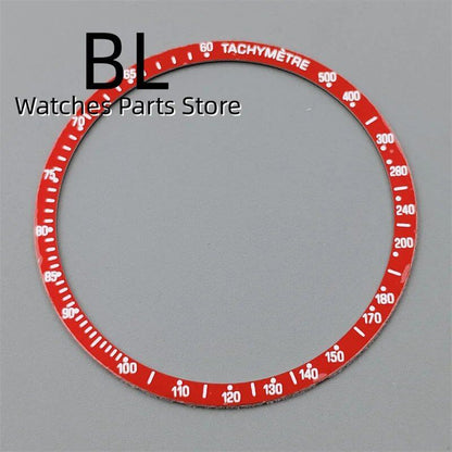 BLIGER 40mm Black PVD VK63 Watch Case with Black, Blue, Red, Green, and Silver Inserts, Acrylic Mirror, and VK63 Movement Assembly and Repair Parts; Dial Diameter: VK63 (Imported)