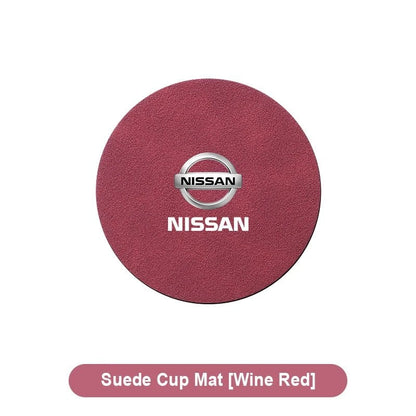 Hot Sale: 1/2 Car Coasters, Cup Holder Mats, Non-Slip Cup Pads, Accessories for Nissan X-TRAIL, Qashqai, Note, Juke, Sentra, and Patrol (Parallel Import)