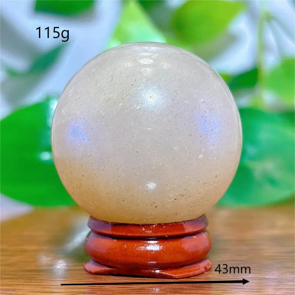 Moonstone Sphere Crystal, Natural Quartz Stone, Home Decor, Mineral, Reiki, Craft, Gift, Energy, Healing, Spiritual, Love, with Stand, Parallel Import