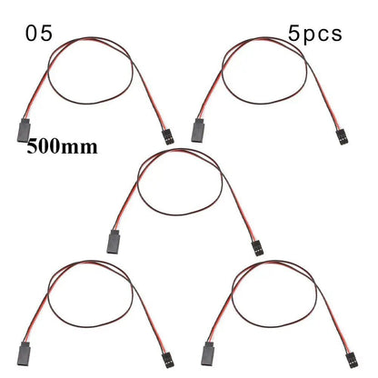 1/5-Piece Set, 100mm/150mm/200mm/300mm/500mm RC Servo Lead Cable Extension Cord, Y-Type Branch Extension Wire, JR Compatible, for RC Helicopters, Parallel Import