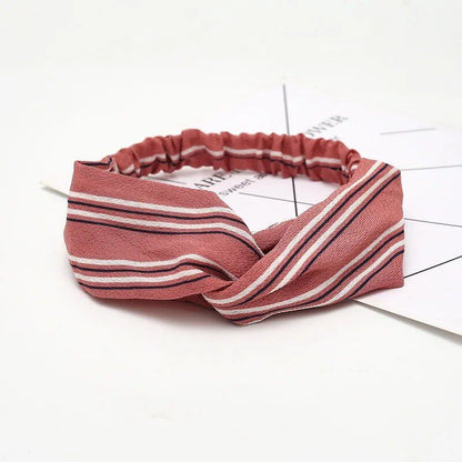 Women's Summer Bohemian Print Headband, Retro Cross Turban, Bandage Bandana, Hair Accessory, Head Wrap, Parallel Import