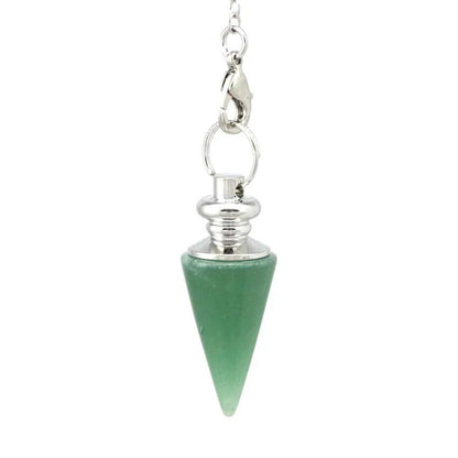 Healing Crystal Stone Cone Pendant - Natural Amethyst &amp; Rose Quartz Spiritual Pendulum for Dowsing &amp; Divination, Metal Color: Parallel Import