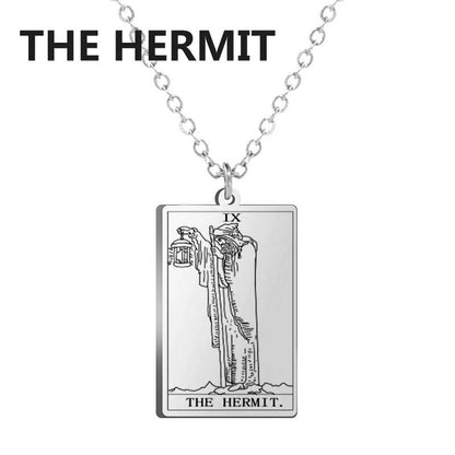 Stainless Steel Classic Tarot Card Pendant Necklace, Major Arcana, Gypsy Tarot, Divination Necklace, Jewelry, Mother's Day Gift, Parallel Import
