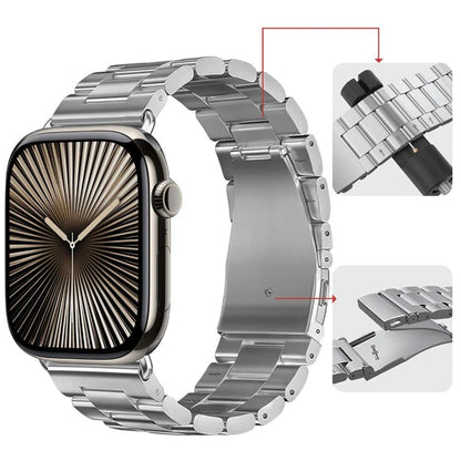Stainless Steel Metal Strap for Apple Watch, Compatible with 46mm, 42mm, 44mm, 40mm, 45mm, and 41mm iWatch Series 10/9/8/7/6/SE2/Ultra (49mm), Band Color: Parallel Import