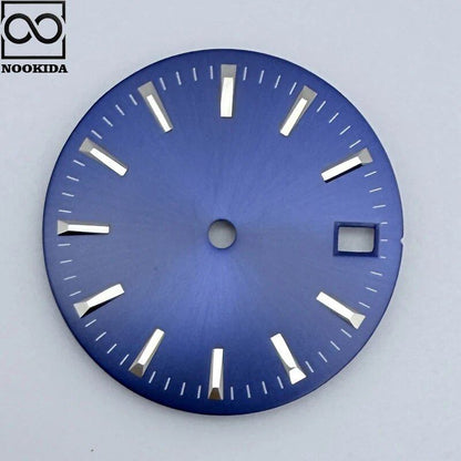 NOOKIDA 28.5mm Sunburst/Frosted Dial Watch with Calendar Window for NH35/NH36/4R/7S Automatic Movements, Color: Parallel Import