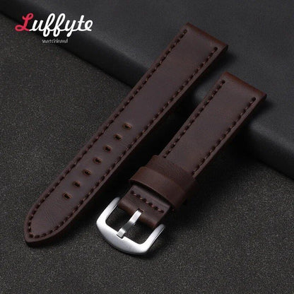 Vintage Leather Watch Strap, Universal Bracelet, 18mm, 20mm, 22mm, 24mm, Black, Brown, Gray, for Business, Belt, Accessory, Band Color: mm, Parallel Import