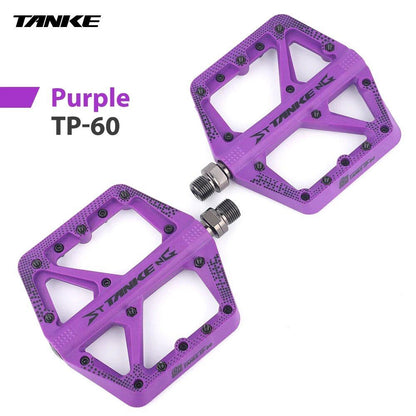 Tanke MTB Bicycle Nylon Pedals, Wide Design, Non-Slip, DU+1 Bearings, Mountain Bike and Off-Road Cycling Accessories, Universal BMX Platform, Colors Available, Parallel Import