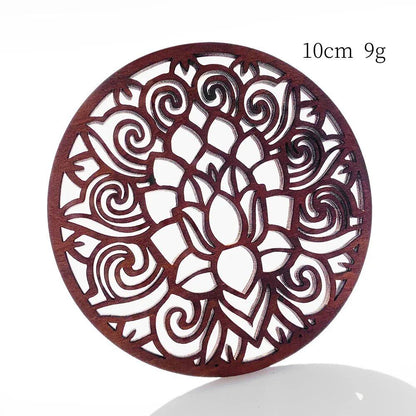 10cm Wooden Tree of Life Jewelry Display Tray with Quartz Crystal Wall Decor, Metatron's Cube, Star of David, Chakra, and Meditation Accessory (Imported)