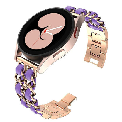 Compatible with Samsung Galaxy Watch 6/5/4/40mm/44mm/42mm/46mm/Active/Gear S3, 20mm/22mm Stainless Steel Chain Bracelet Strap for Huawei GT2/GT3, Band Color: mm, Parallel Import