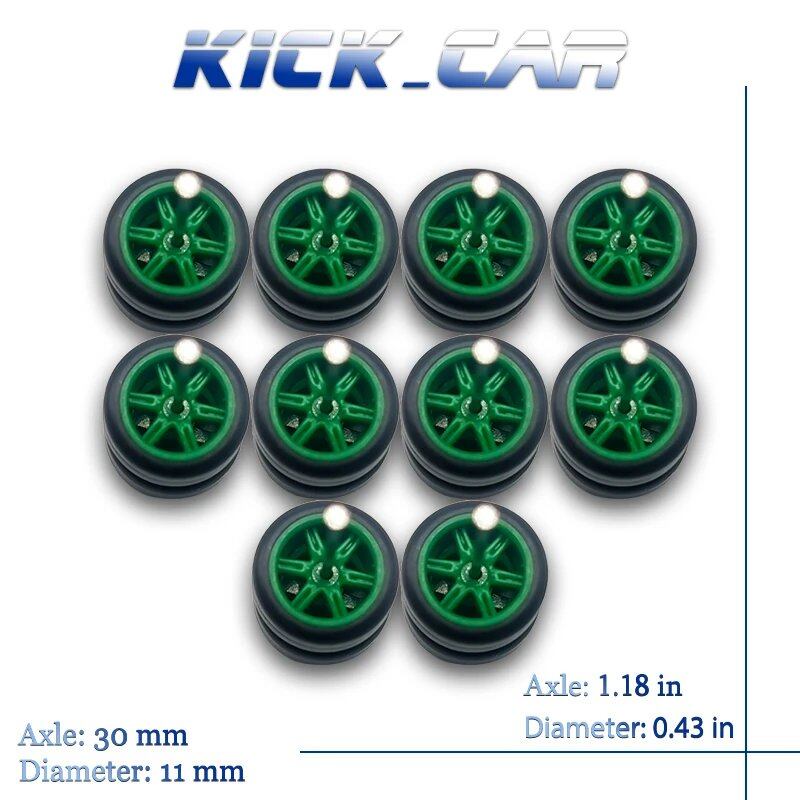 1/64 Scale 6-Spoke Wheel Set with Fixed Rubber Tires for Diecast Model Cars, Hot Wheels Modification Parts (5 Sets for 5 Cars), Color: MMW, Parallel Import