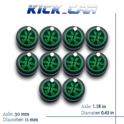 1/64 Scale 6-Spoke Wheel Set with Fixed Rubber Tires for Diecast Model Cars, Hot Wheels Modification Parts (5 Sets for 5 Cars), Color: MMW, Parallel Import