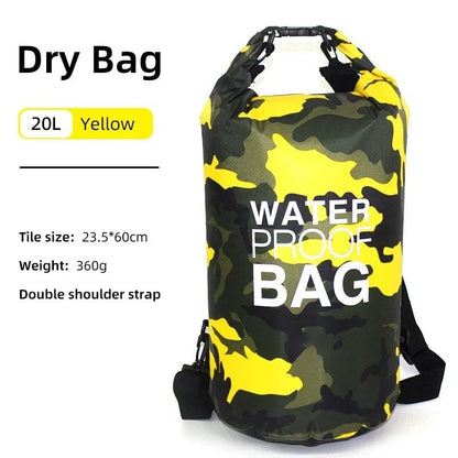10L 20L 防水ドライバッグ ストレージポーチ スイミング トレッキング ラフティング ボート カヤック用 ドライバッグ バックパック XD117Y  並行輸入品