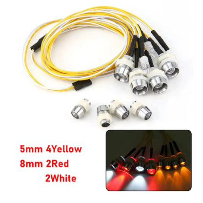 1/10, 1/8, 1/12 Scale RC LED Light Kit with Headlights and Taillights - Compatible with Traxxas, HSP, HPI, MN99, MN90, and WLtoys RC Cars, Trucks, Crawlers, and Drift Cars. Color: Parallel Import