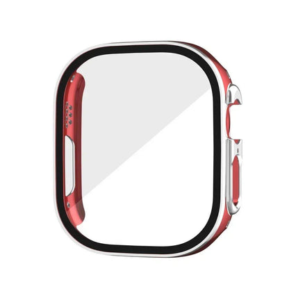 Tempered Glass Case for Apple Watch Ultra 2 (49mm), Screen Protector Frame Cover, Compatible with iWatch Ultra 49mm, Tempered Glass Protection, 49mm Accessories, Color: Black; Shipped from: Parallel Import