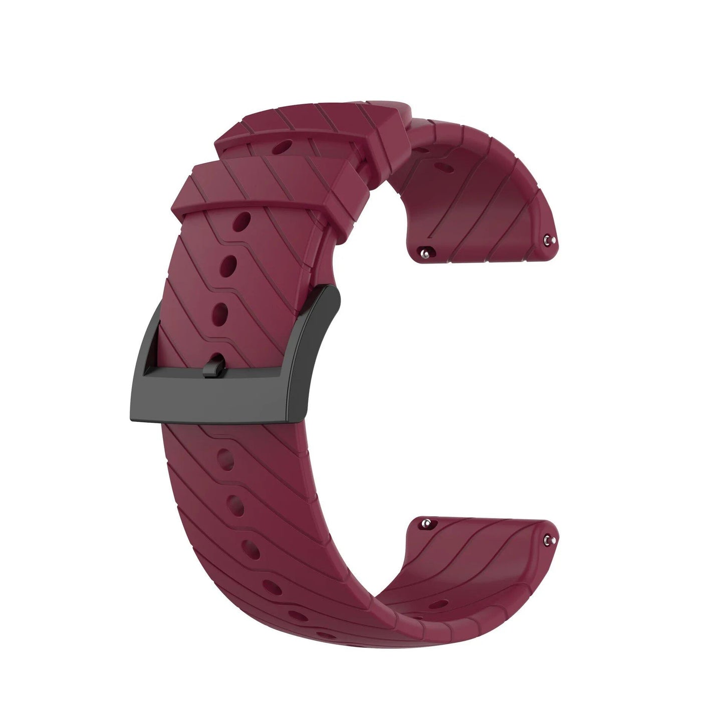 24mm Soft Silicone Watch Band Replacement Strap for SUUNTO 9/9 Baro, Compatible with SUUNTO D5, New Smartwatch Band, Size: SUUNTO 9-D5-9 Baro; Band Color: Black; Band Width: 24mm, Parallel Import
