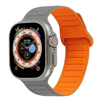 Silicone band for Apple Watch (Compatible models: Ultra 2/Series 10/9/8/7/6/SE/5/4/3, Sizes: 49mm/45mm/44mm/46mm/42mm/41mm/40mm) Magnetic Strap Band Color: mm Parallel Import