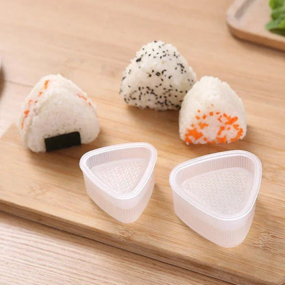 Set of 1/2 Triangular Plastic Rice Ball and Sushi Rice Molds, Clear, Kitchen Gadgets, Bento Accessories, Parallel Import