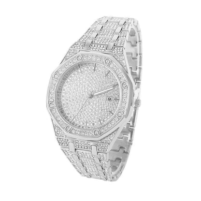 Men's Gold Bright Watch, Hip Hop Fashion Cool, Bling Bling Diamond Luxury Men's Wristwatch, Parallel Import