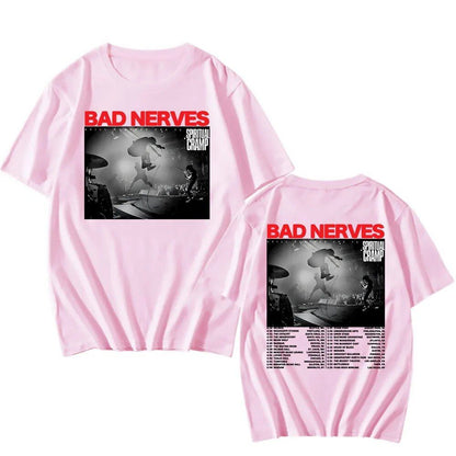 BAD NERVES "Still Nervous Tour 2025" T-Shirt, Spiritual Crump, Hip Hop, Unisex, Streetwear, Grunge, Fashion, Graphic T-Shirt, Men's Apparel, Size: Parallel Import