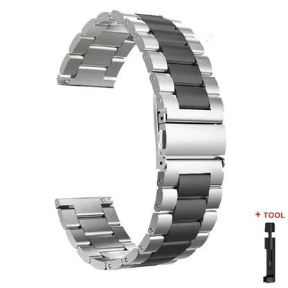 22mm Stainless Steel Strap for Redmi Watch 3 Active - Replacement Metal Bracelet for Xiaomi Redmi 3 Active, Band Color: e, Band Width: Parallel Import