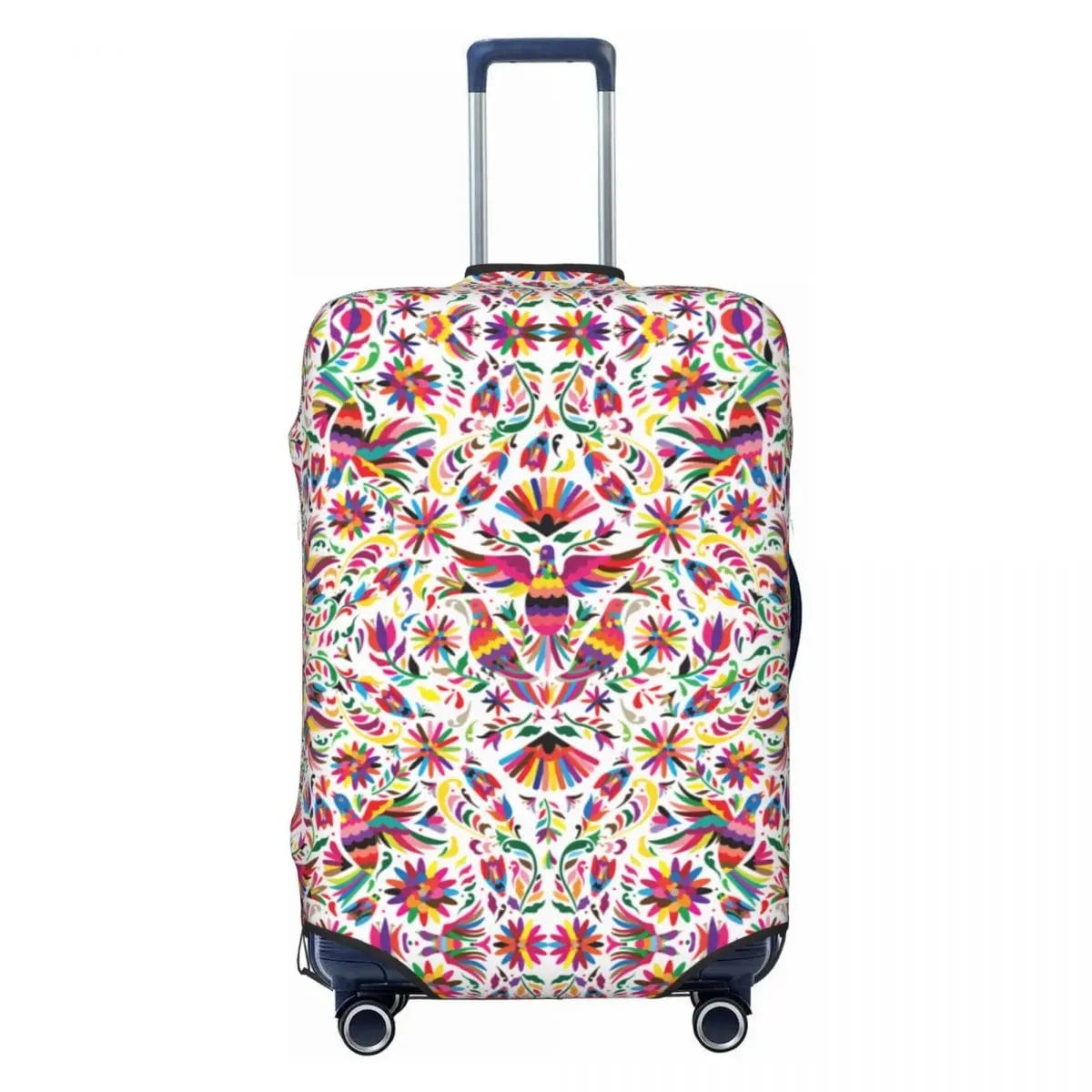 カスタムカラフルフローラルメキシカンフラワー スーツケースカバー エラスティック トラベル 荷物保護カバー 18-32インチ対応 サイズ： 並行輸入品
