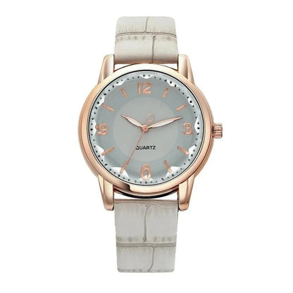 Leather Strap Women's Watch with Polygonal Glass, Luxury Quartz Watch, Creative Fashion, Parallel Import