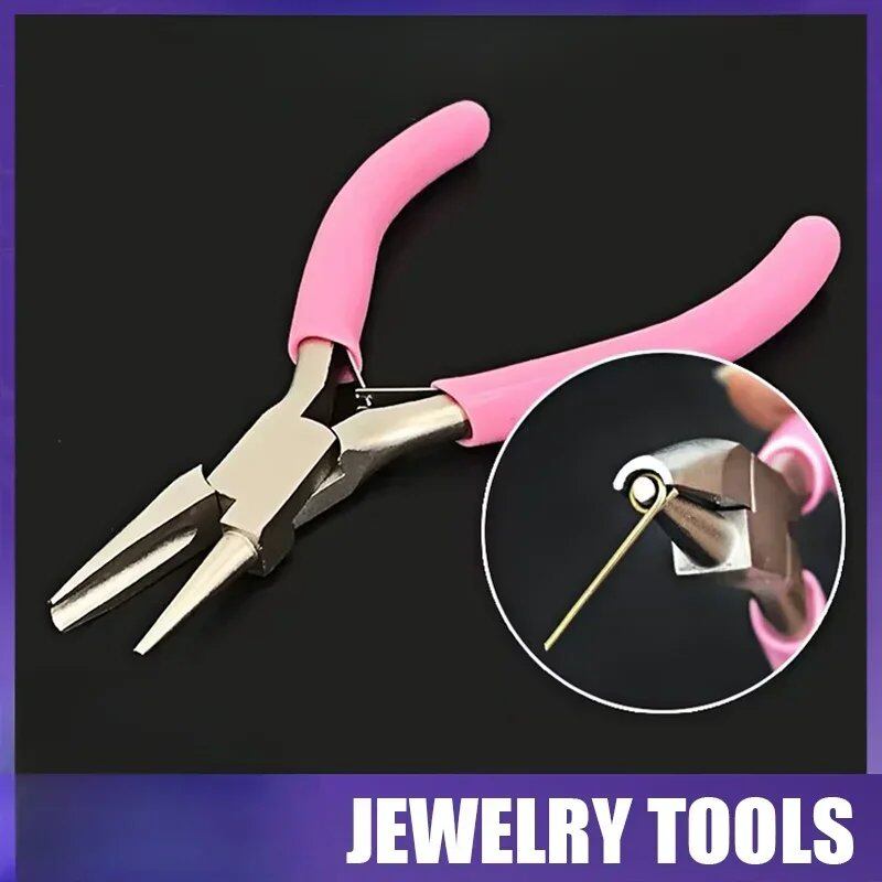 Set of 1/2 Mini 5-inch Round Concave Pliers, Precision Pliers for Wire Rings, DIY Jewelry Making Tool, Color: 1 Piece, Parallel Import