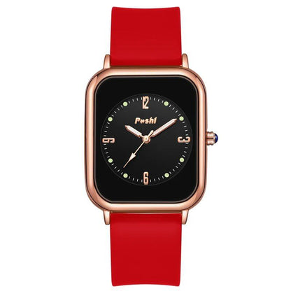 POSHI Fashion Quartz Watch, Original Brand, Women's Watch, Simple Casual Bracelet, Silicone Band, Quartz Watch, Color, Parallel Import