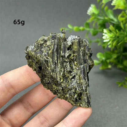 Natural Green Tourmaline Rough Stone Specimen Collection for Aura Healing, Meditation, and Energy Chakra Use. Gemstone Home Furnishing Gift. Parallel Import.