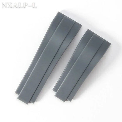 20mm Rubber and Silicone Watch Band for Rolex Daytona, Submariner, GMT, and Yacht-Master. Men's Sport Dive Bracelet. Adjustable Size: No Logo; Band Color: Black; Band Width: 20mm. Imported.
