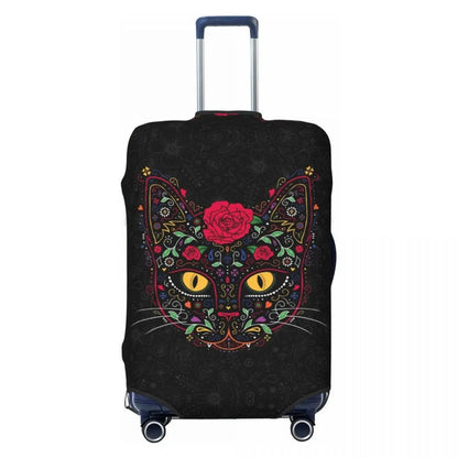 カスタムカラフルフローラルメキシカンフラワー スーツケースカバー エラスティック トラベル 荷物保護カバー 18-32インチ対応 サイズ： 並行輸入品