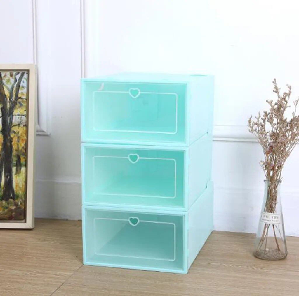 1/6 Scale PC Fashion Foldable Clear Shoe Storage Box, Plastic, Stackable, Shoe Organizer, Size: Parallel Import