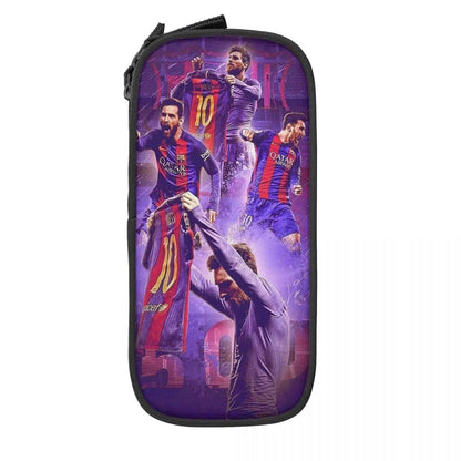 Soccer Messi Pencil Case, Large Capacity, Student Pencil Case, Stationery, School Supplies, Makeup Pouch, Size: L; Parallel Import