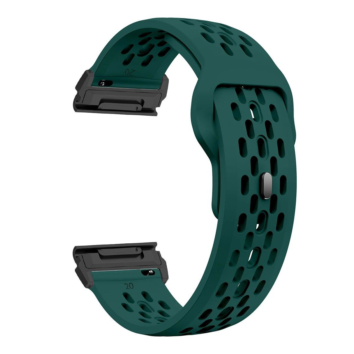 22mm and 26mm Silicone Quick Fit Strap Wristband for Garmin Fenix 8/7X/7/6/6X Pro/Epix Pro Gen2 (47mm and 51mm compatible), Fenix 5X Plus, and Tactix 7. Band Color: ; Ships from: Parallel Import